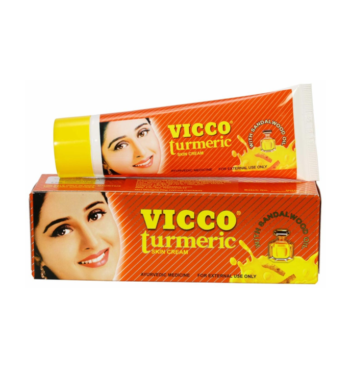 Buy Vicco Turmeric Skin Cream 30g at WorldFoodHub – Ayurvedic skincare solution for acne, blemishes & radiant skin.