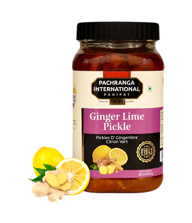 Buy Pachranga Lime Ginger Achaar 800gm online at WorldFoodHub – Authentic Indian Pickle with tangy lime and spicy ginger.