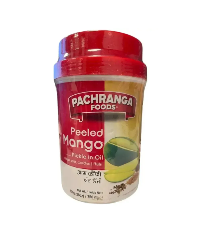 Buy Pachranga Peeled Mango Pickle/Aachar in Oil - 800g online at WorldFoodHub. Authentic Indian mango pickle with rich spices and bold flavors.