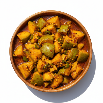 Buy Pachranga Unpeeled Mango Pickle in Oil - 800g Online at WorldFoodHub. Authentic Indian Aachar with Raw Mango, Mustard Oil & Spices.