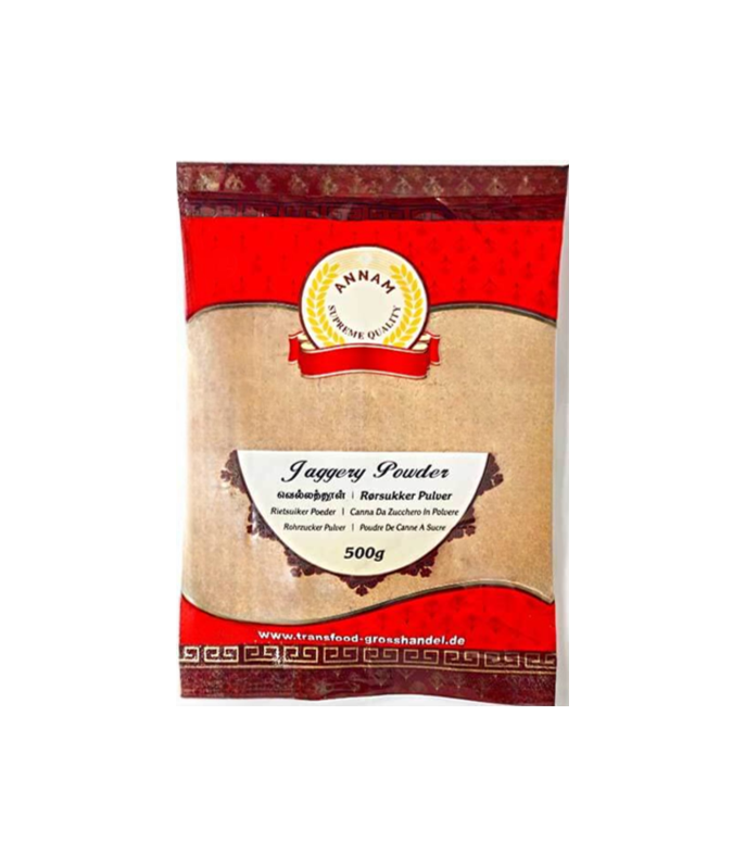 Annam White Jaggery Powder – Natural sweetener sold at WorldFoodHub for baking, beverages, and Indian desserts